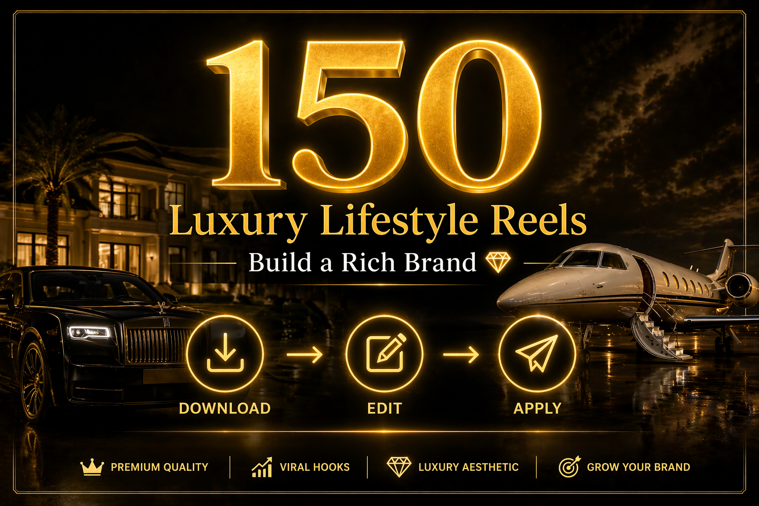 Luxury Lifestyle Reels Pack – 150 Premium Viral Videos for Instagram Growth